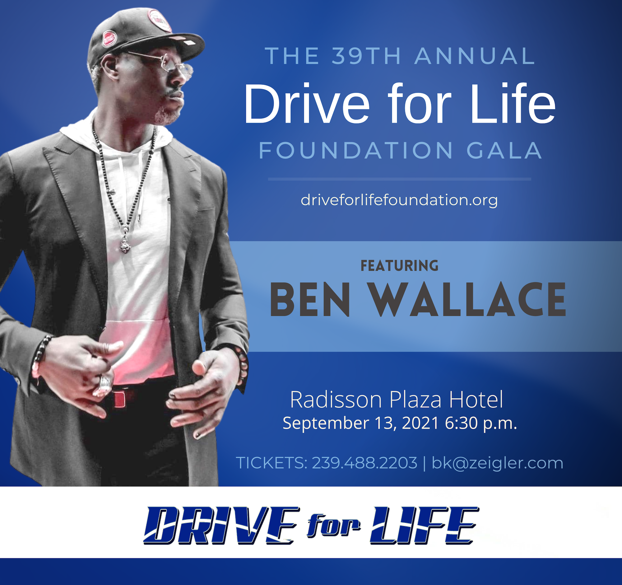 Soon-to-be NBA Hall of Famer Ben Wallace joins the 39th Annual Drive for Life Foundation Gala as a special guest speaker
