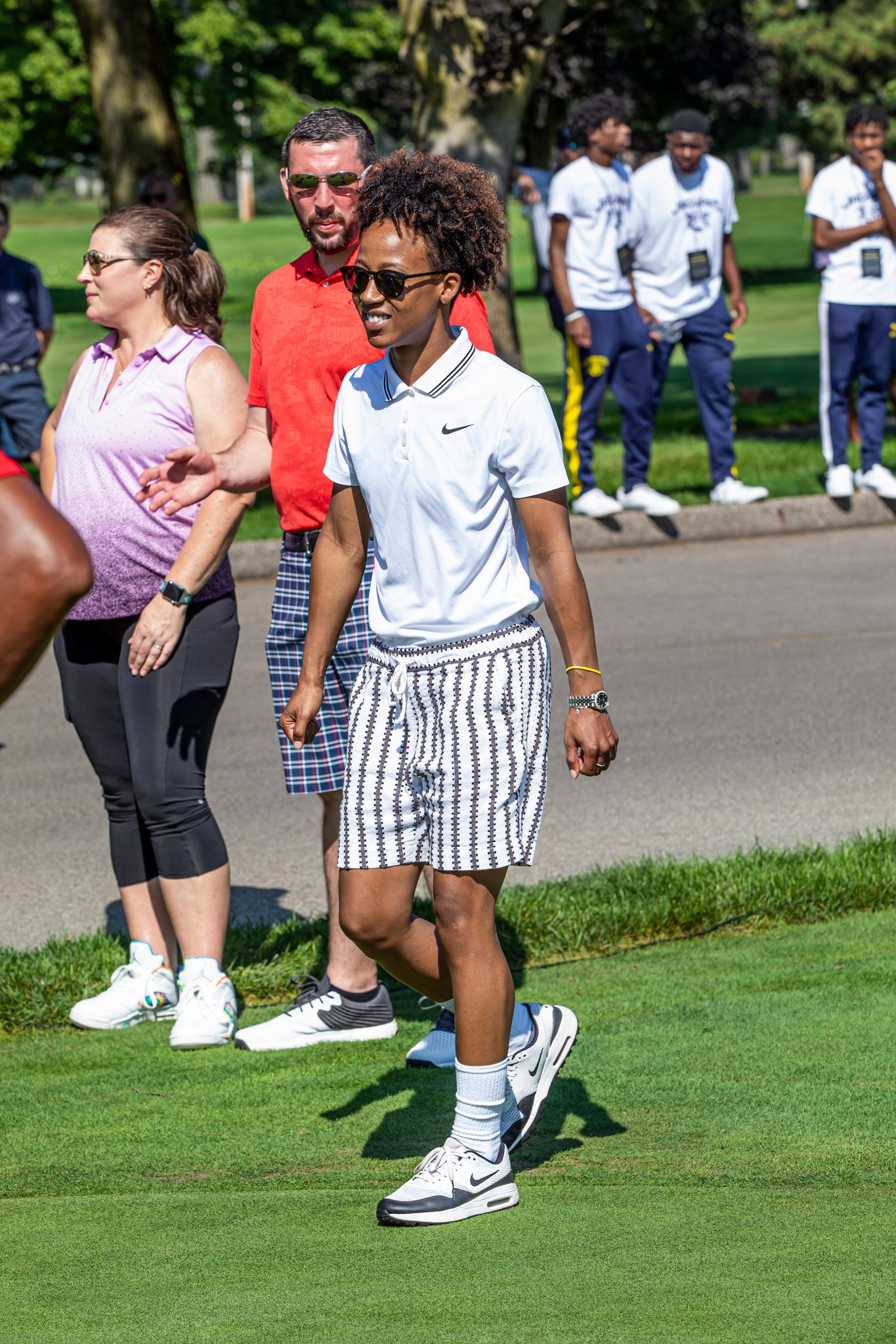 Sadena Parks walks up at the opening ceremonies at the Jalen Rose Golf Classic, A PGD Global Production held at Detroit Golf Club.