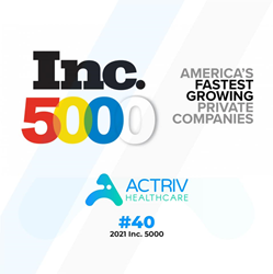 Actriv Healthcare, Fastest Growing private companies in America.