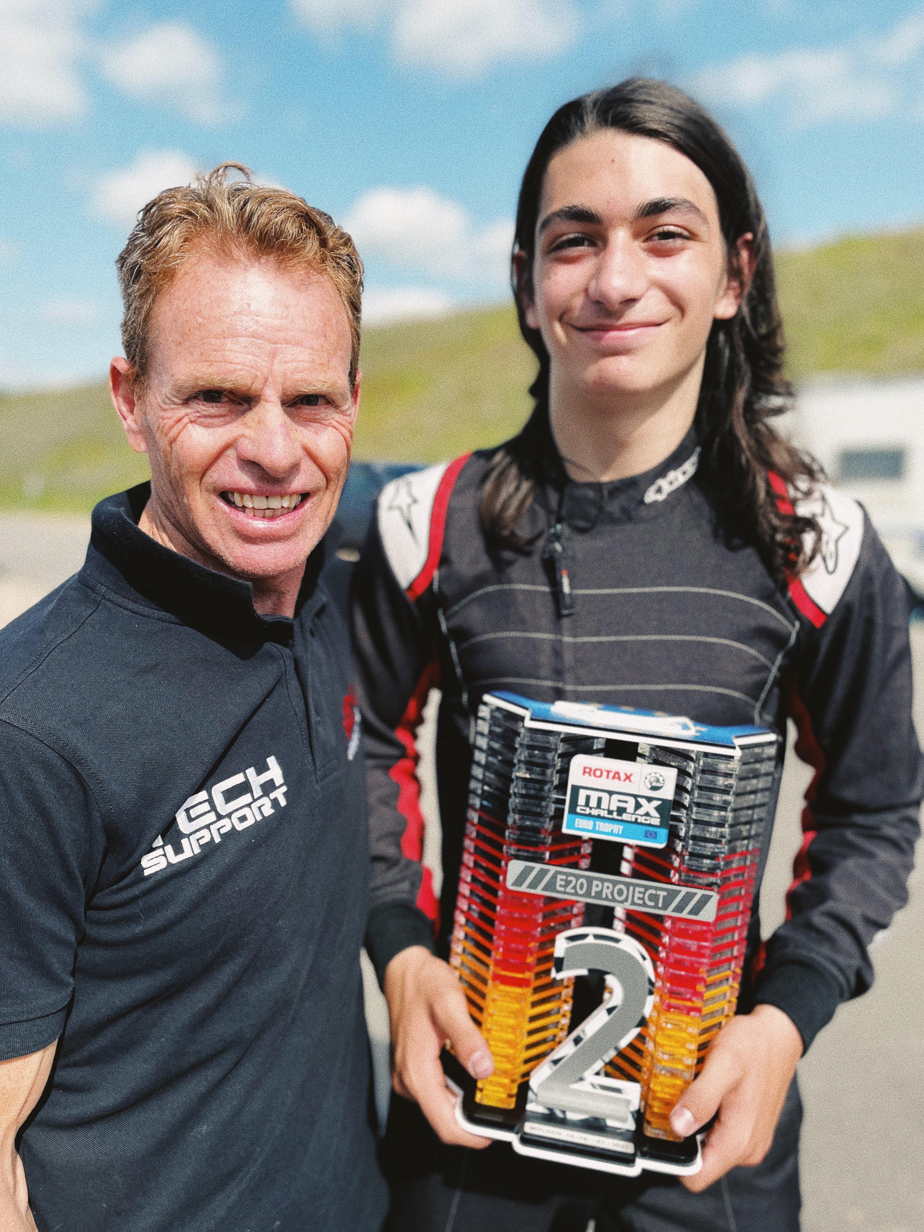 Ellis and Darrell Smith, test driver and coach for the Rotax Project E20