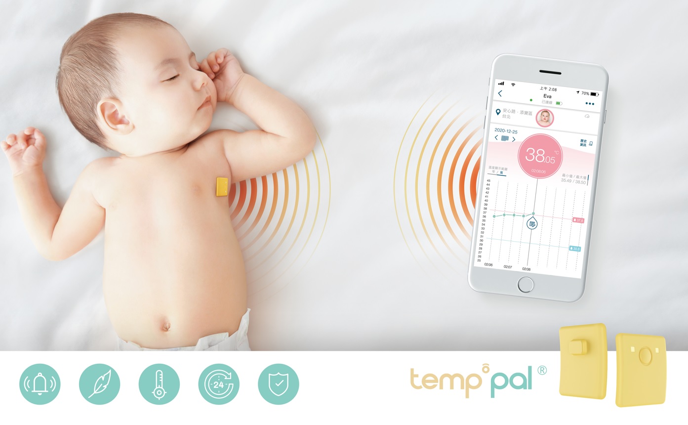 Temp Pal is a remote, wearable thermometer for babies