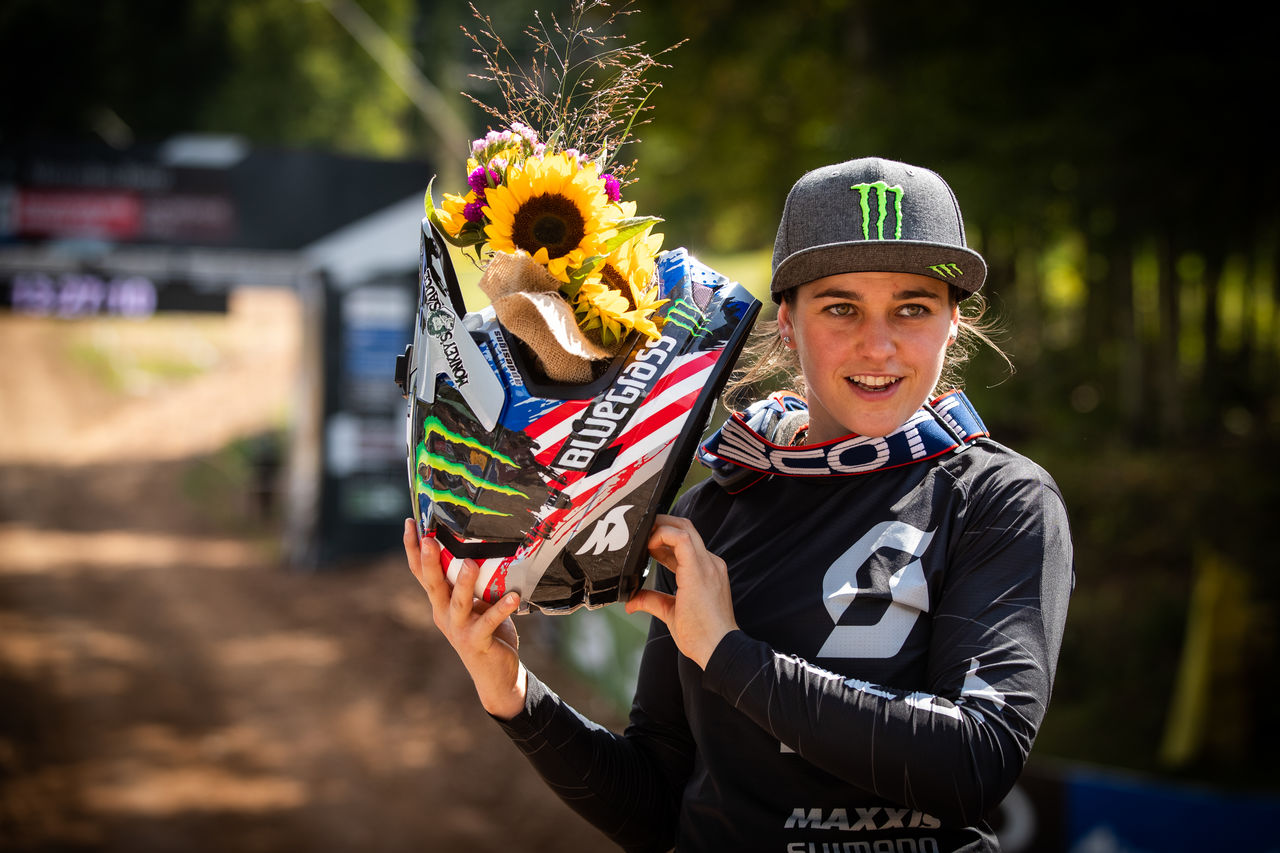 Monster Energy’s Marine Cabirou Takes Third Place in Race One at UCI Downhill Mountain Bike World Cup Finals in Snowshoe