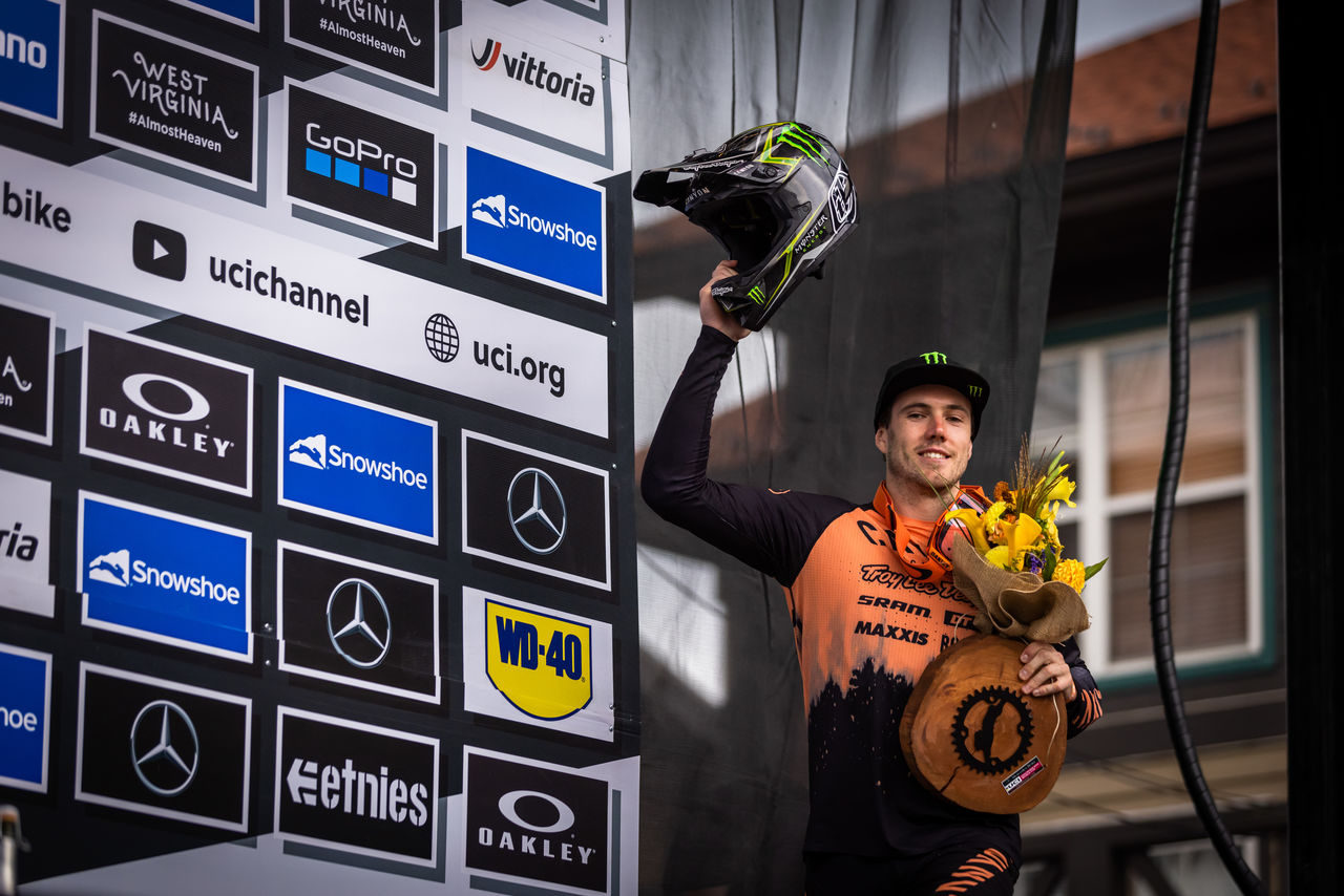 Monster Energy's Mark Wallace Finishes in 5th Place in Elite Men Division in Race One at UCI Downhill Mountain Bike World Cup Finals in Snowshoe