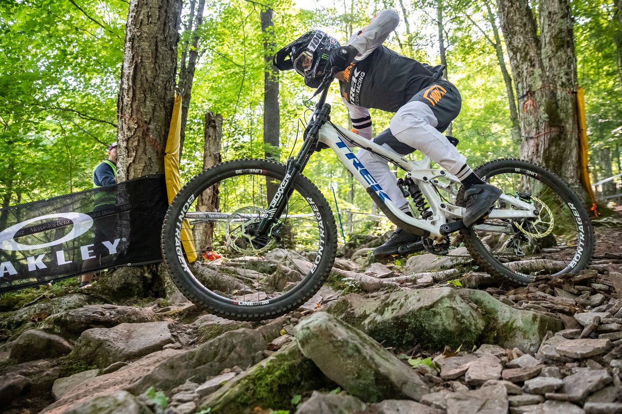 Monster Energy's Loris Vergier Finishes in 3rd Place in Elite Men Division in Race One at UCI Downhill Mountain Bike World Cup Finals in Snowshoe