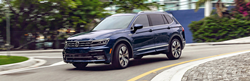 Image of the 2021 Volkswagen Tiguan moving towards its destination