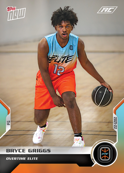 Overtime Elite's Bryce Griggs Topps Now Trading Card