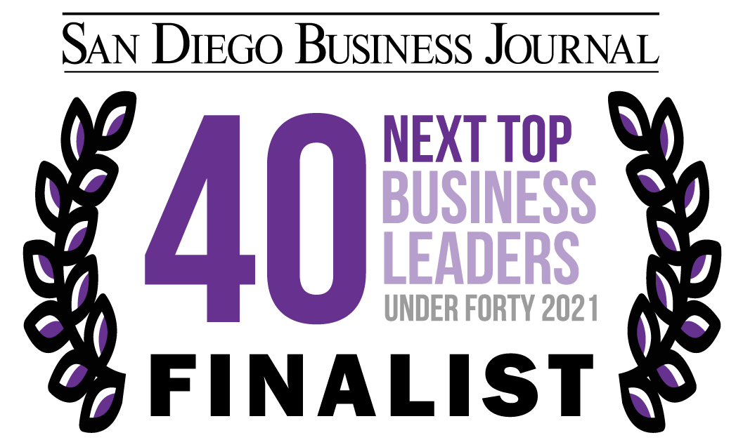 Guillaume Ryon was also honored as a finalist in the 2021 San Diego Business Journal’s 40 NEXT Top Business Leaders Under Forty.