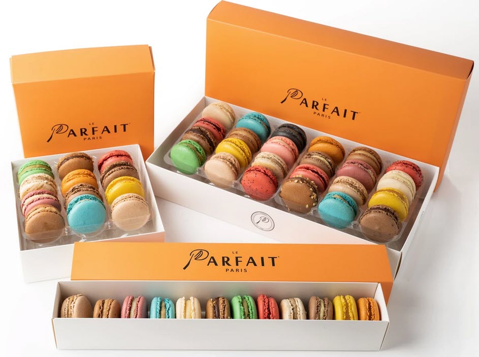 Le Parfait Paris is known for its award-winning, made from scratch, macarons, croissants, crepes, desserts, coffee specialties.