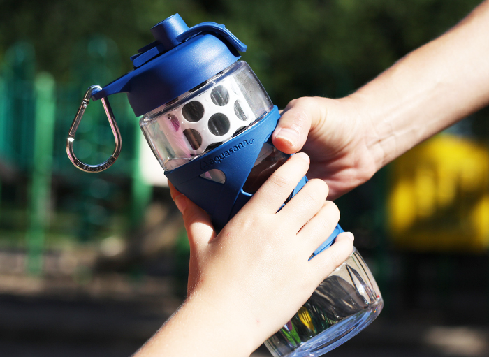 Aquasana's Clean Water Bottle has a built-in filter that removes up to 99% of lead, chlorine and bacteria.