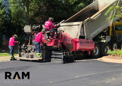 RAM Pavement staff on work site wearing pink to support in the fight against cancer.