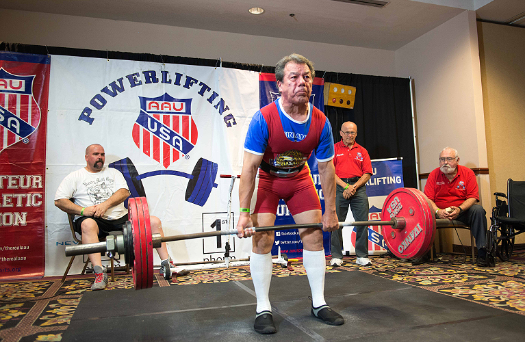 Oneida Indian Nation member Ray Fougnier at the AAU Powerlifting International Championships