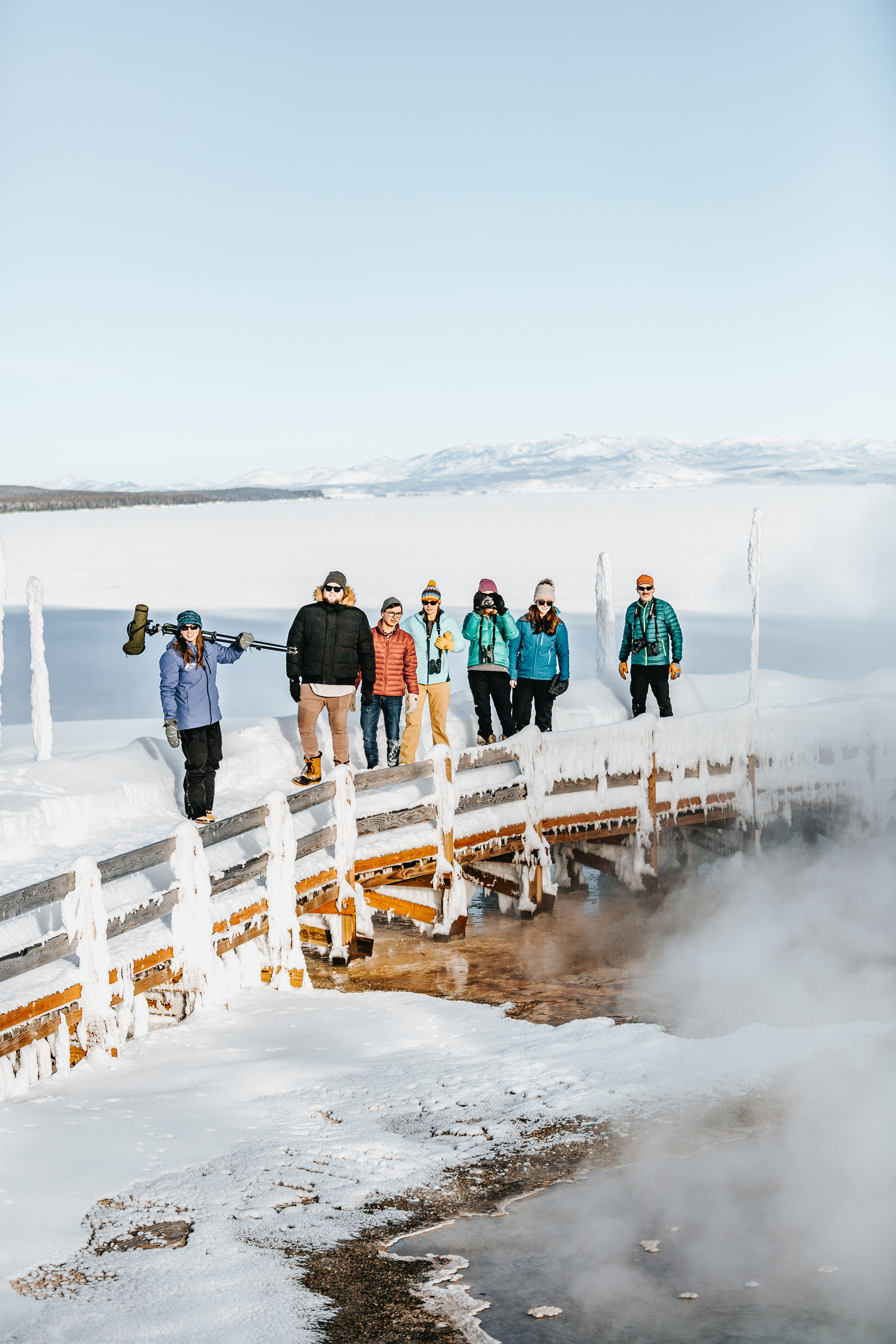 Wildlife Expeditions Private Yellowstone Snow Coach Tour provides a rare, immersive adventure in the snowy national park with experienced, knowledgeable guides (PC: Teton Science Schools).