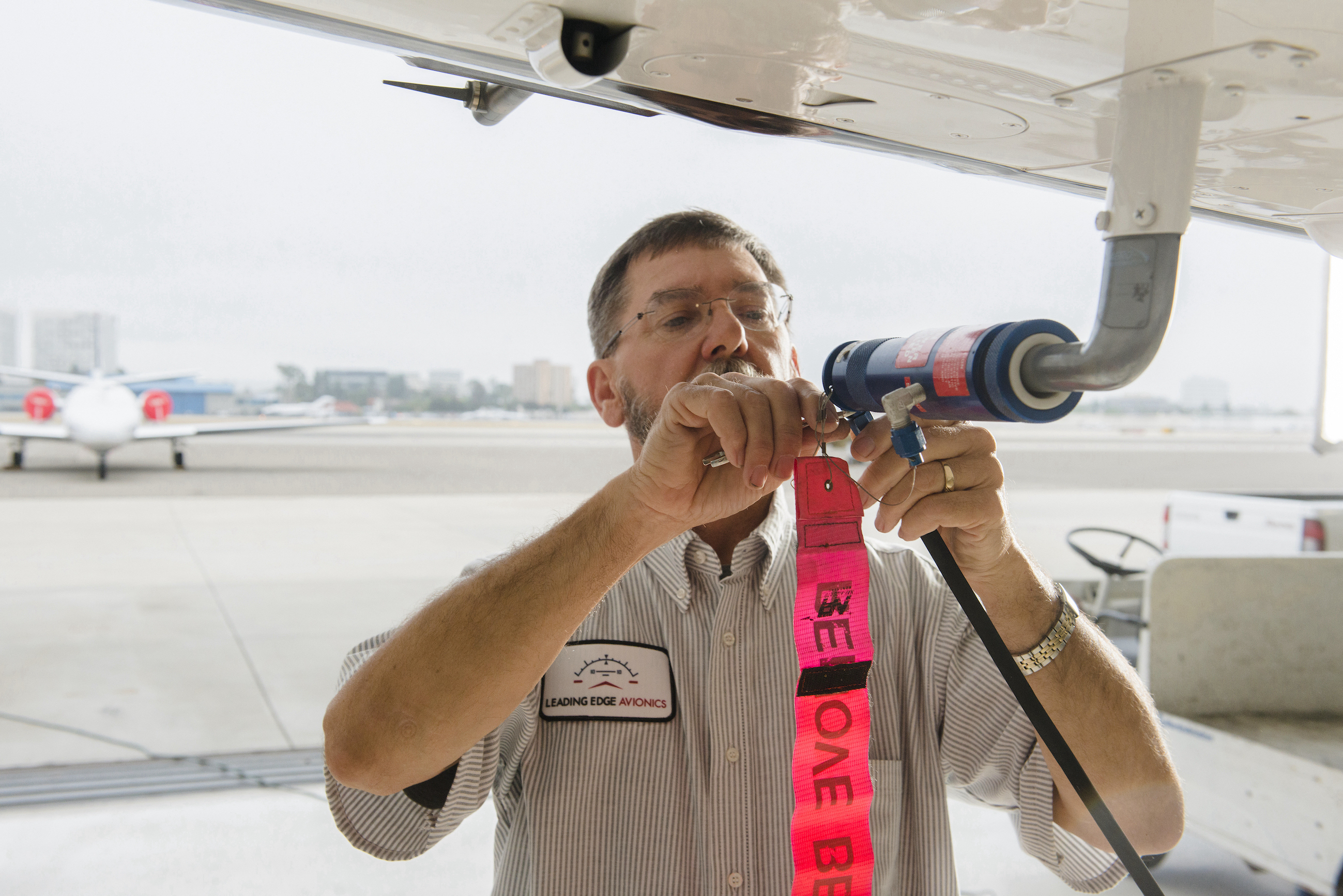 One of Leading Edge Avionics' Expert Technicians at work.
