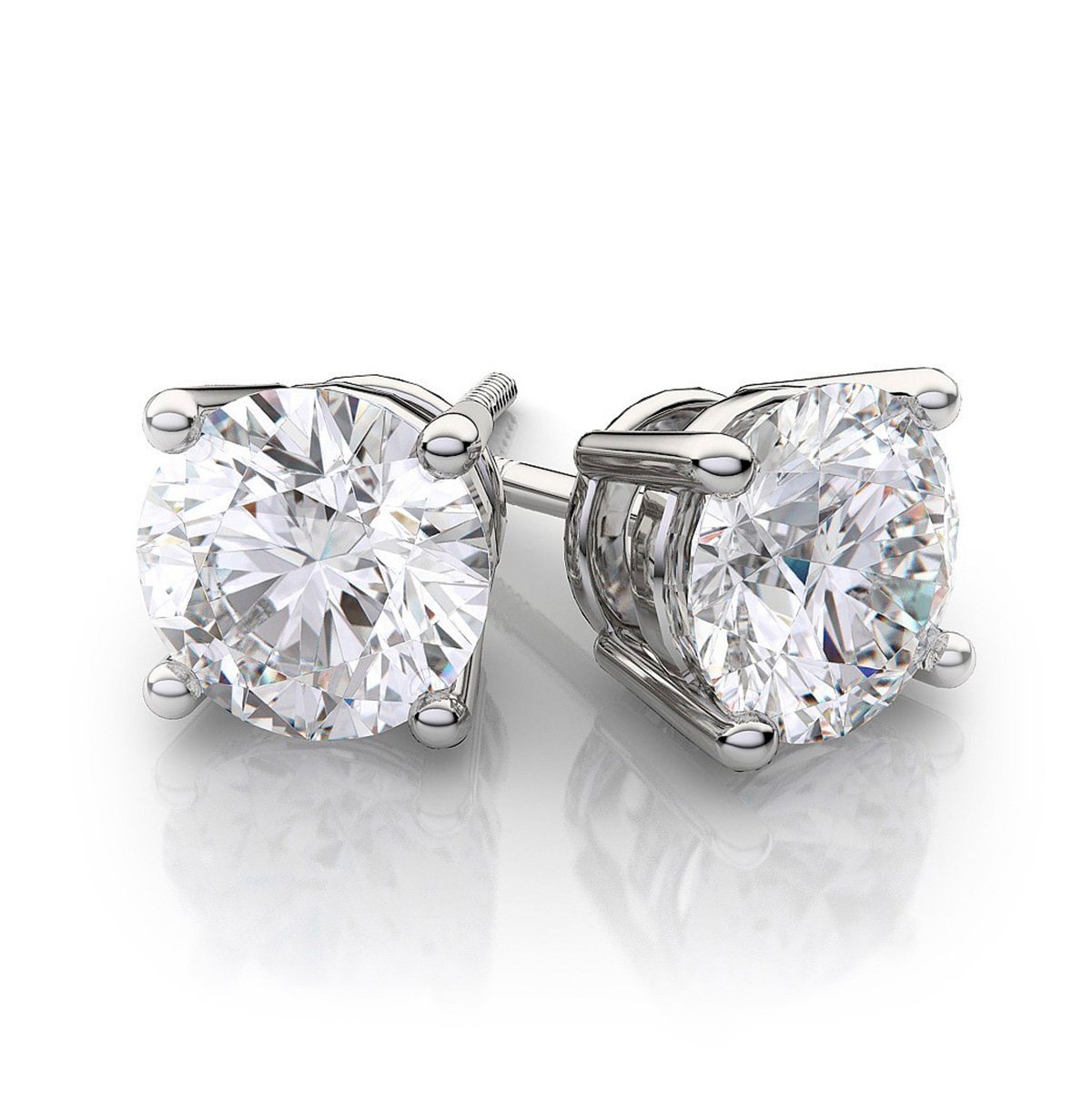 Round Solitaire Diamond Studs by Beauvince Jewelry