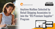 Anytime Mailbox Selected by Retail Shipping Associates to Join the "RS Premium Supplier" Program