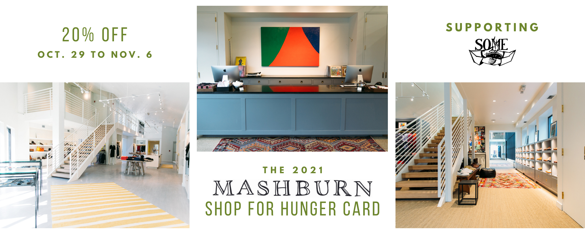 The 2021 MASHBURN Shop for Hunger card supports SOME (So Others Might Eat)