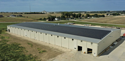 solar panels on a manufacturing building