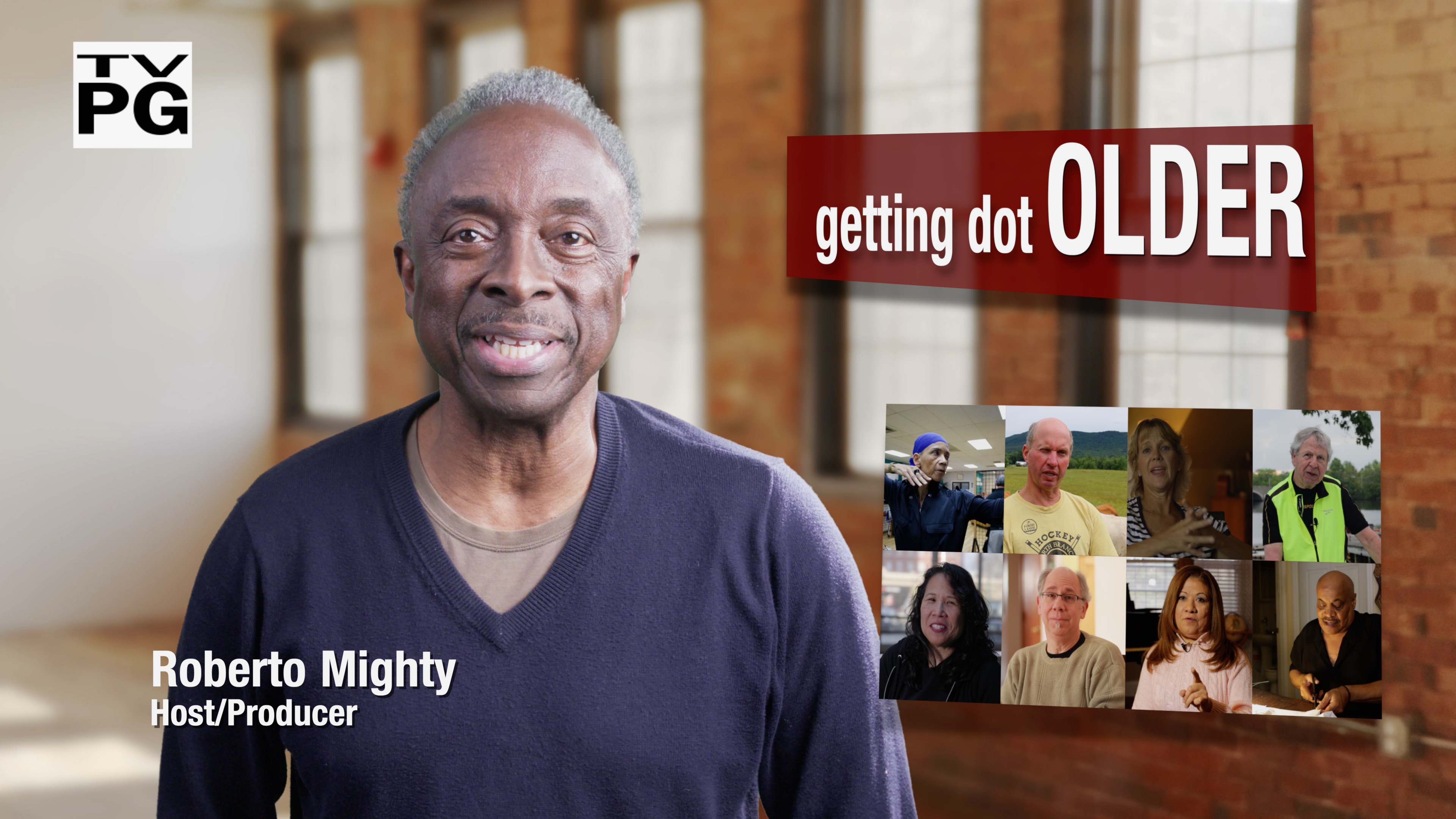 Poster for "getting dot OLDER", new public TV series produced by Celestial Media LLC and distributed by American Public Television. Release: January 1, 2022. Image: Host/Producer Roberto Mighty.