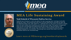 Todd Siebold Receives MEA Life Sustaining Award