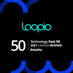 An image of the Loopio logo on top of the Deloitte Fast 50 Award Winner logo.