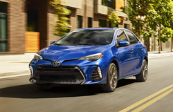 2019 Toyota Corolla driving in the city roads