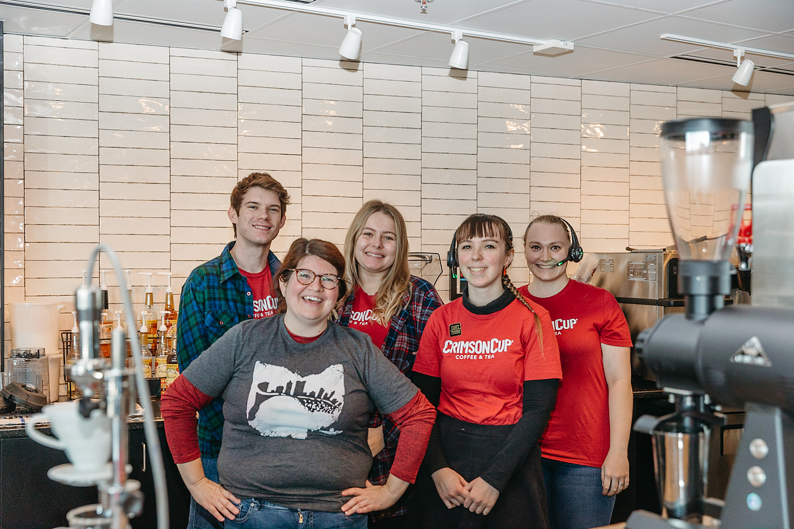 The barista team at Crimson Cup Coffee Shop West Chester