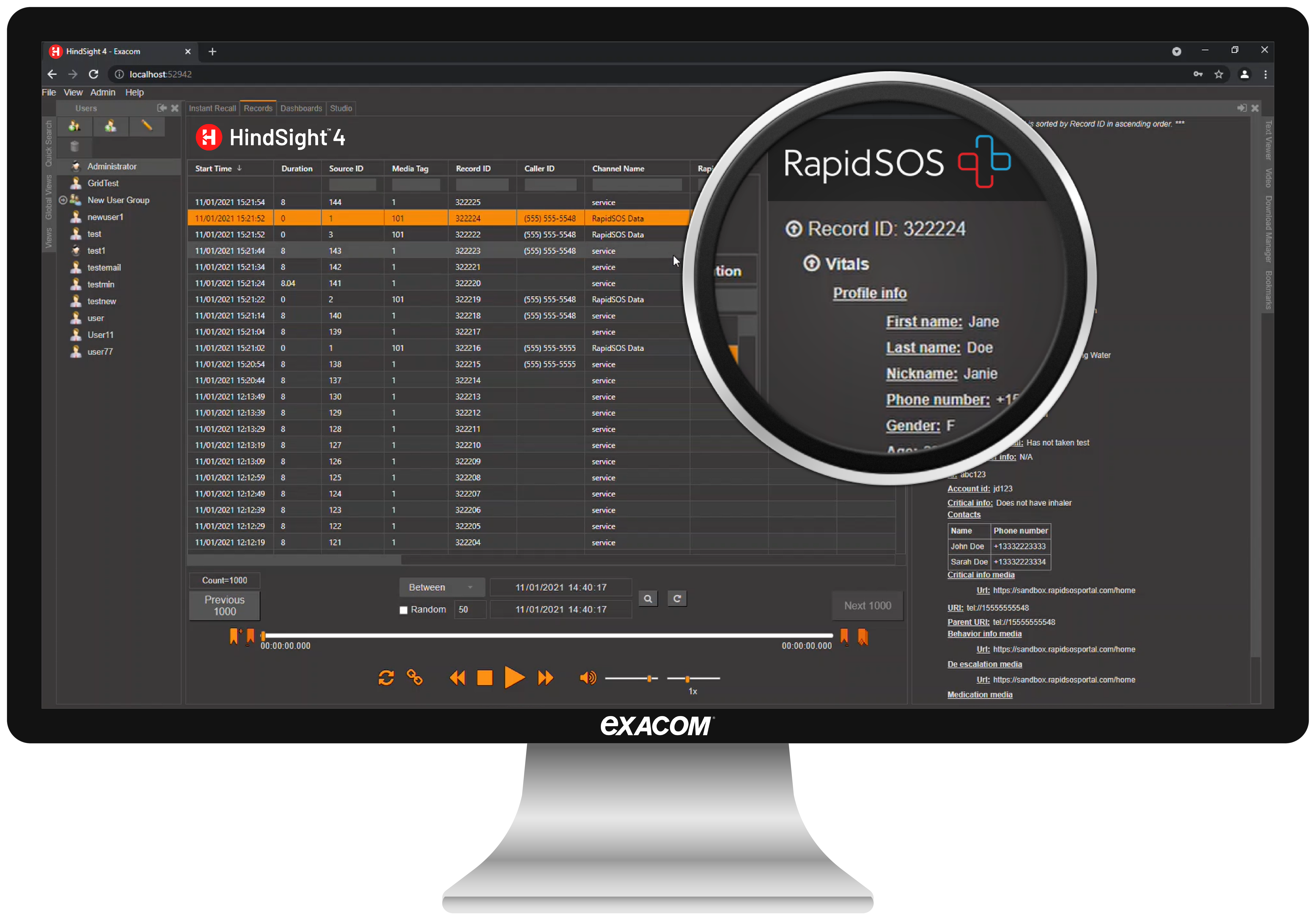 Exacom's HindSight Multimedia Logger is Now RapidSOS Ready