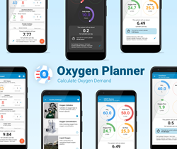 Calculate Oxygen Demand including time remaining in cylinder anesthesia machines, portable ventilators, High Flow Oxygen Therapy devices, bubble CPAP machines, oxygen flowmeters, and more commonly used oxygen delivery devices