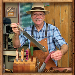Host Scott Phillips with custom handmade knives