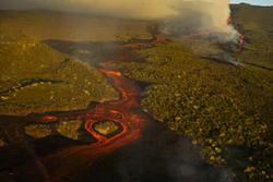 Lava flows on Wolf Volcano, January 7, 2022