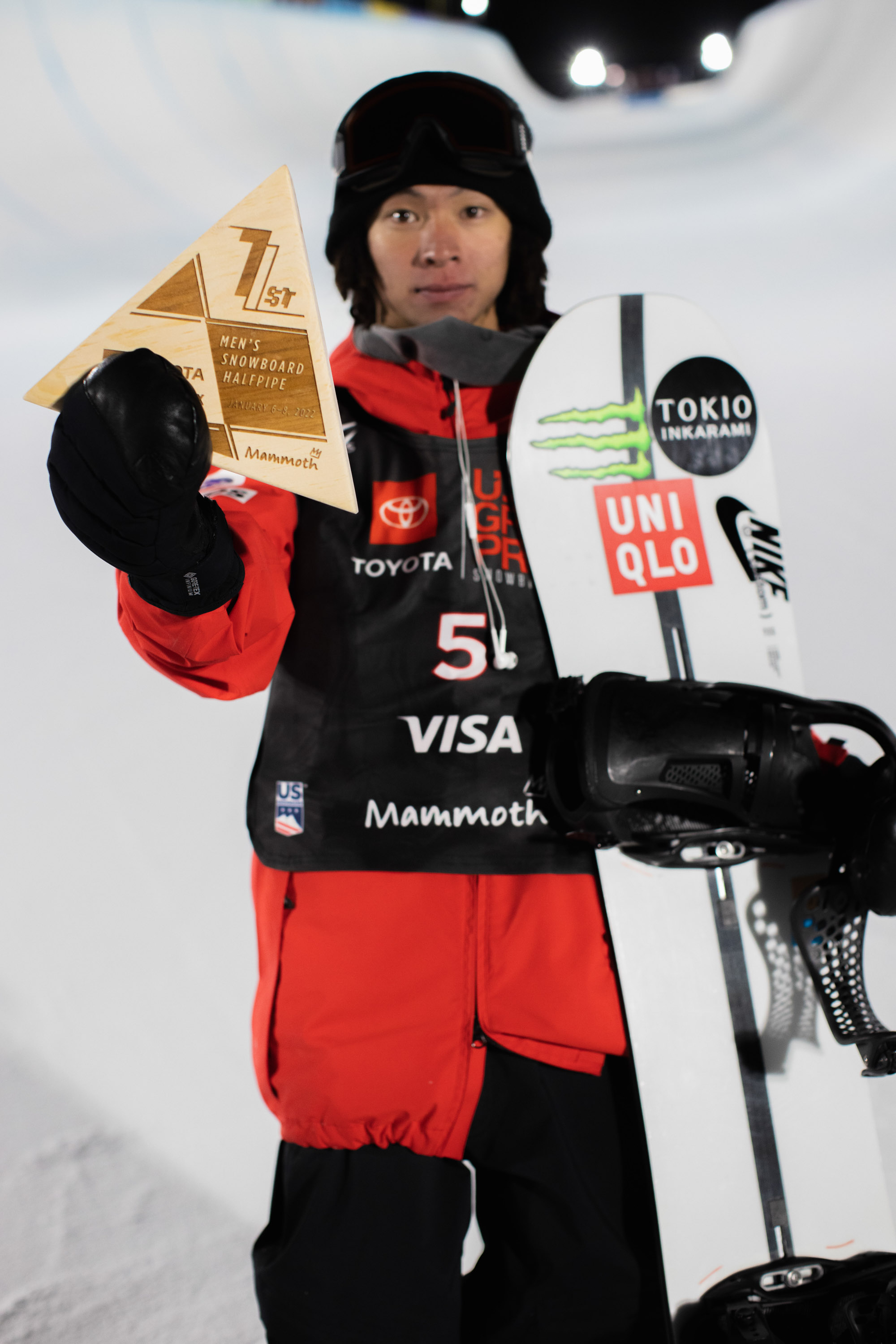 Monster Energy's Ayumu Hirano Clinches Dominant Victory in Men’s Snowboard Halfpipe at the Toyota U.S. Grand Prix at Mammoth Mountain