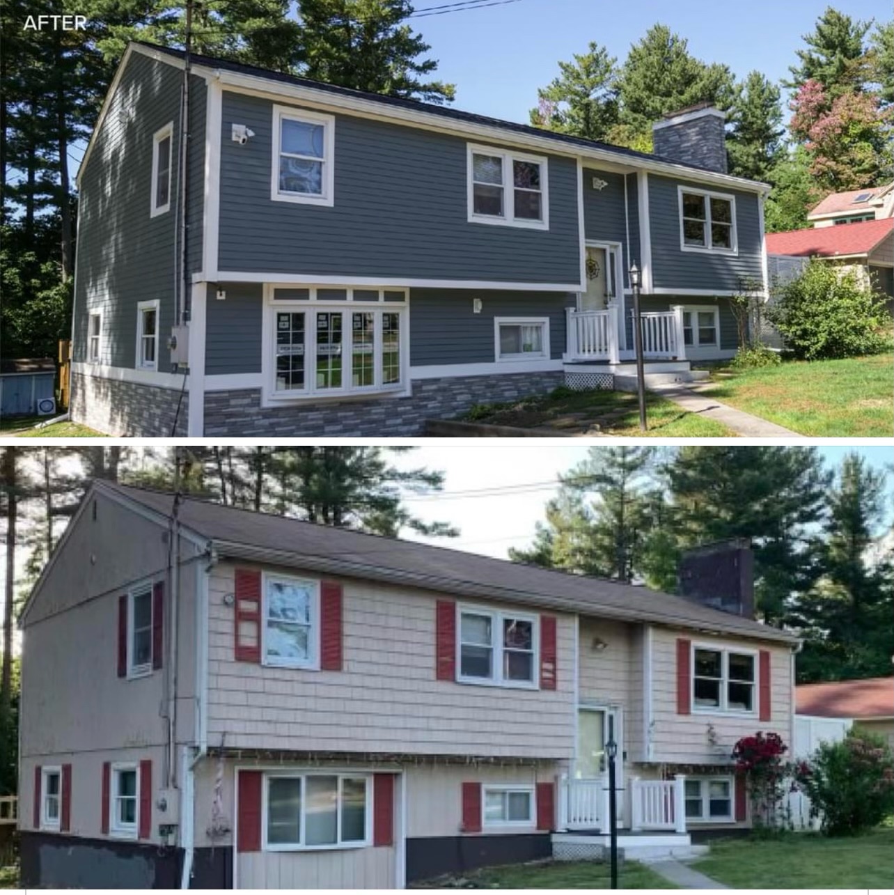 This transformation of this modest New Hampshire home was like night and day, reaching a new level of curb appeal.