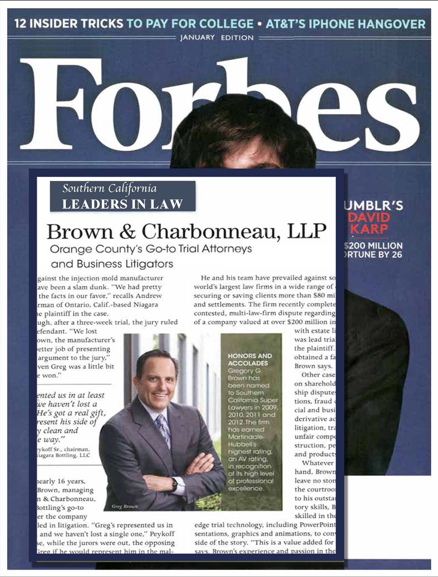 Forbes Magazine's Leaders in Law - Gregory G. Brown