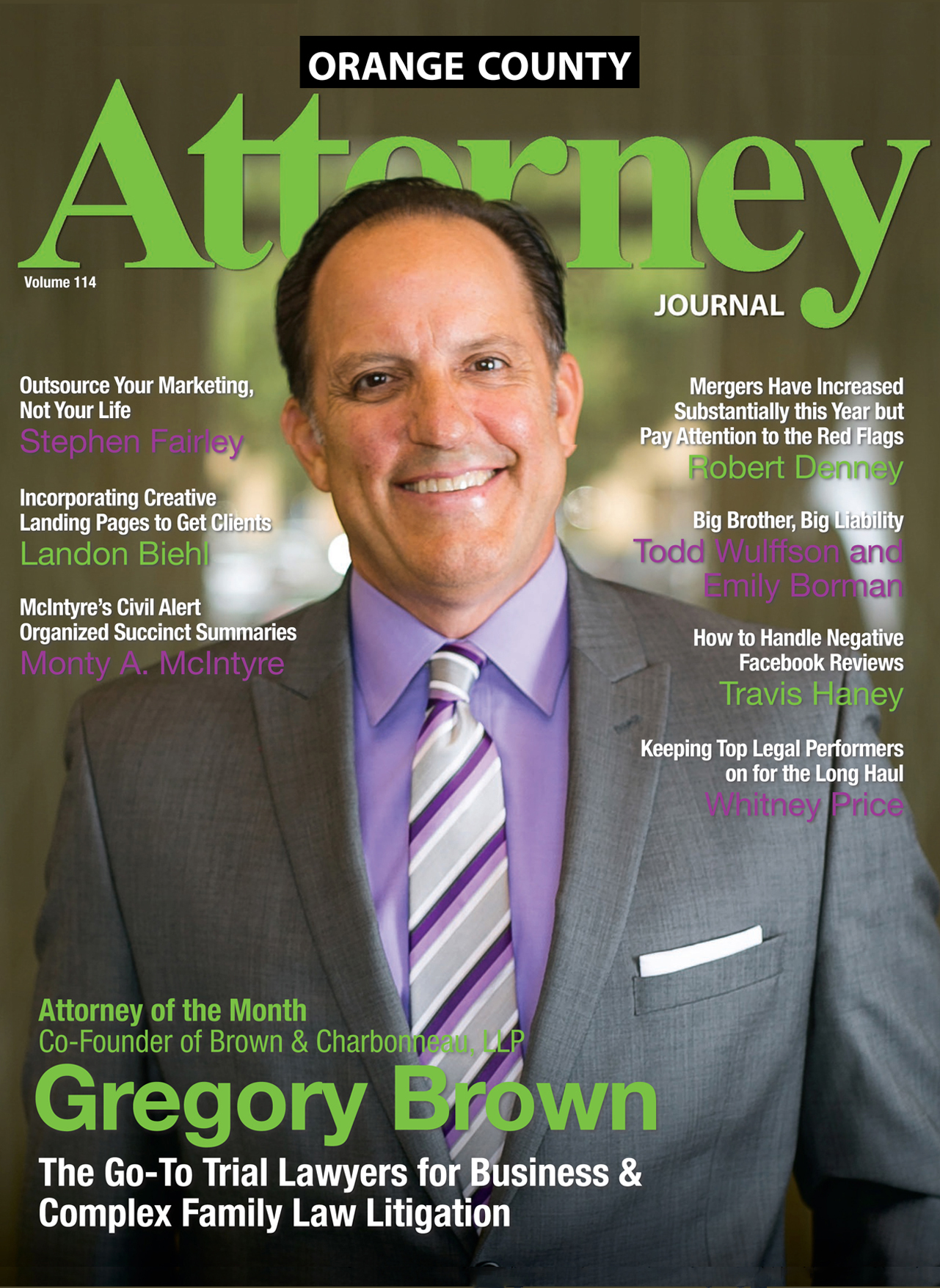 Gregory G. Brown, Trial Specialist with Brown & Charbonneau, LLP