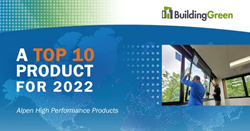 BuildingGreen Top 10 Product 2022 - Alpen High Performance Products