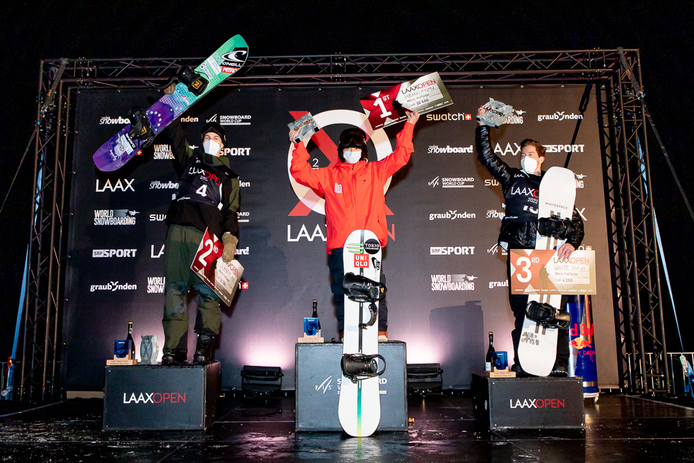 Monster Energy's Ayumu Hirano Wins Men’s Snowboard Halfpipe Final, and Earns 2021/22 FIS Crystal Globe Trophy in Men’s Snowboard Halfpipe at Laax Open in Switzerland