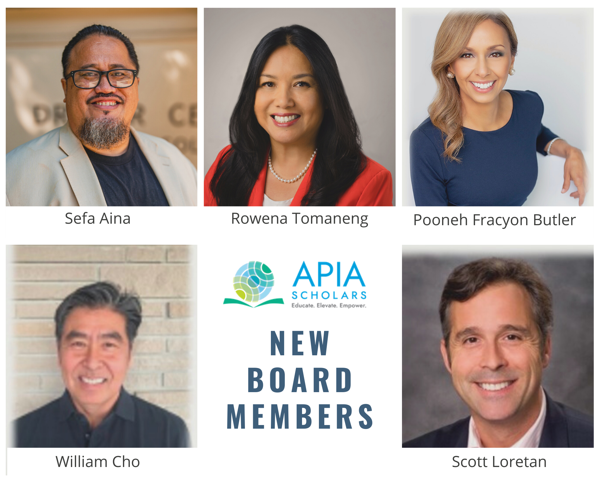 APIA Scholars Welcomes Five New Members to its Board of Directors