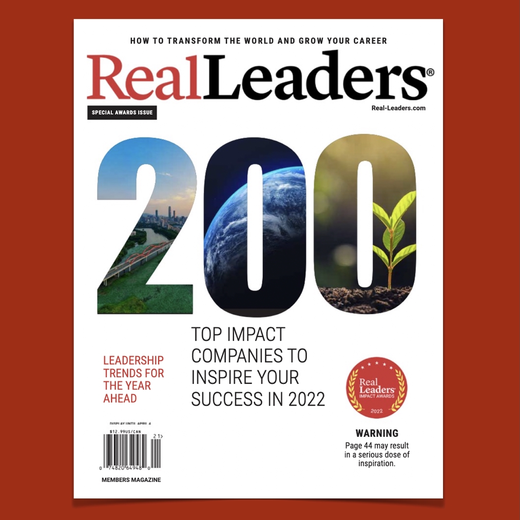 Warriors Heart has been recognized by the 2022 Real Leaders Impact Awards for the third year in a row as one of the top social impact companies in the world.