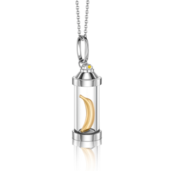 Rodrigani's Spray Can Pendant with 18 Karat Gold Banana Inside Inspired by Warhol