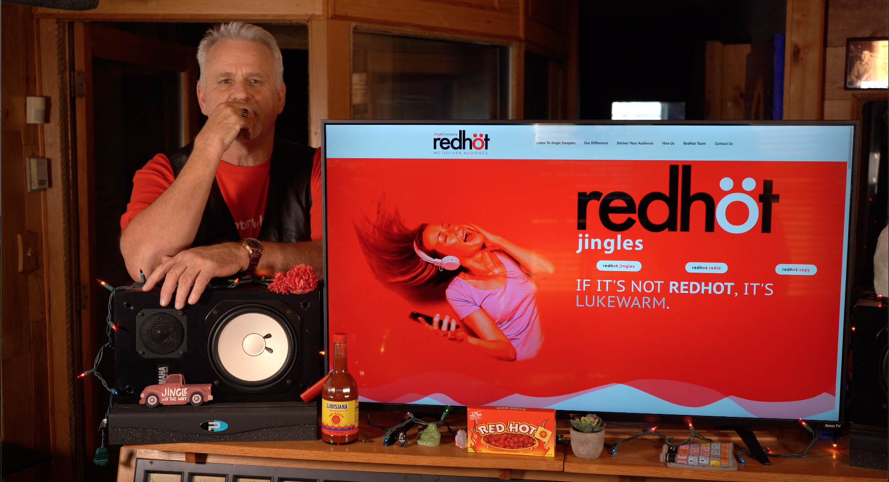 RedHot Jingles creative chief Marty Morgan oversee a client's jingle production