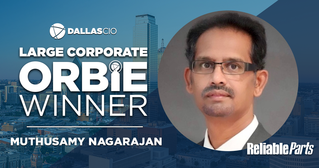 Large Corporate ORBIE Winner, Muthusamy Nagarajan of ReliableParts