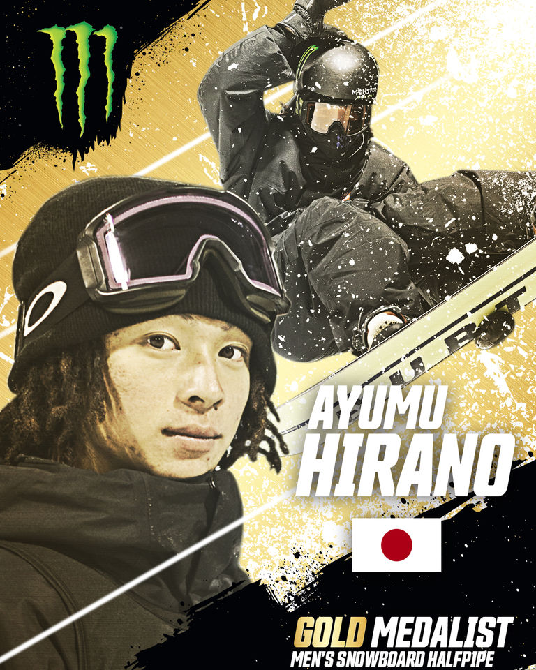 Monster Energy's Ayumu Hirano Lands First Frontside Triple Cork 1440 in Competition, Claims Men’s SNB Halfpipe Gold
