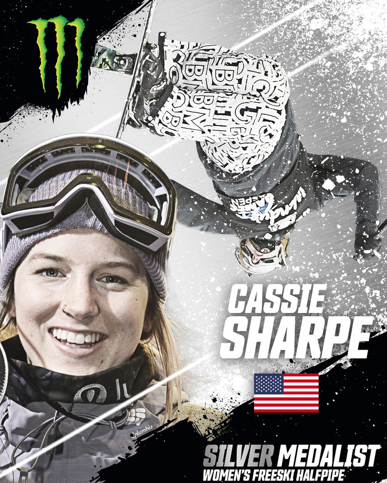 Monster Energy's Cassie Sharpe Takes Silver in Women's Ski Halfpipe