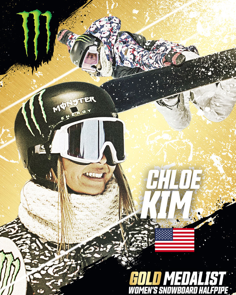 Monster Energy's Chloe Kim Dominates Women’s Snowboard Halfpipe for Second Career Gold Medal