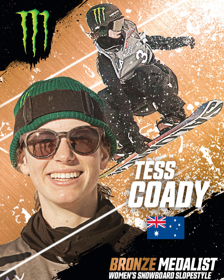 Monster Energy's Tess Coady Takes Bronze in Women's Snowboard Slopestyle