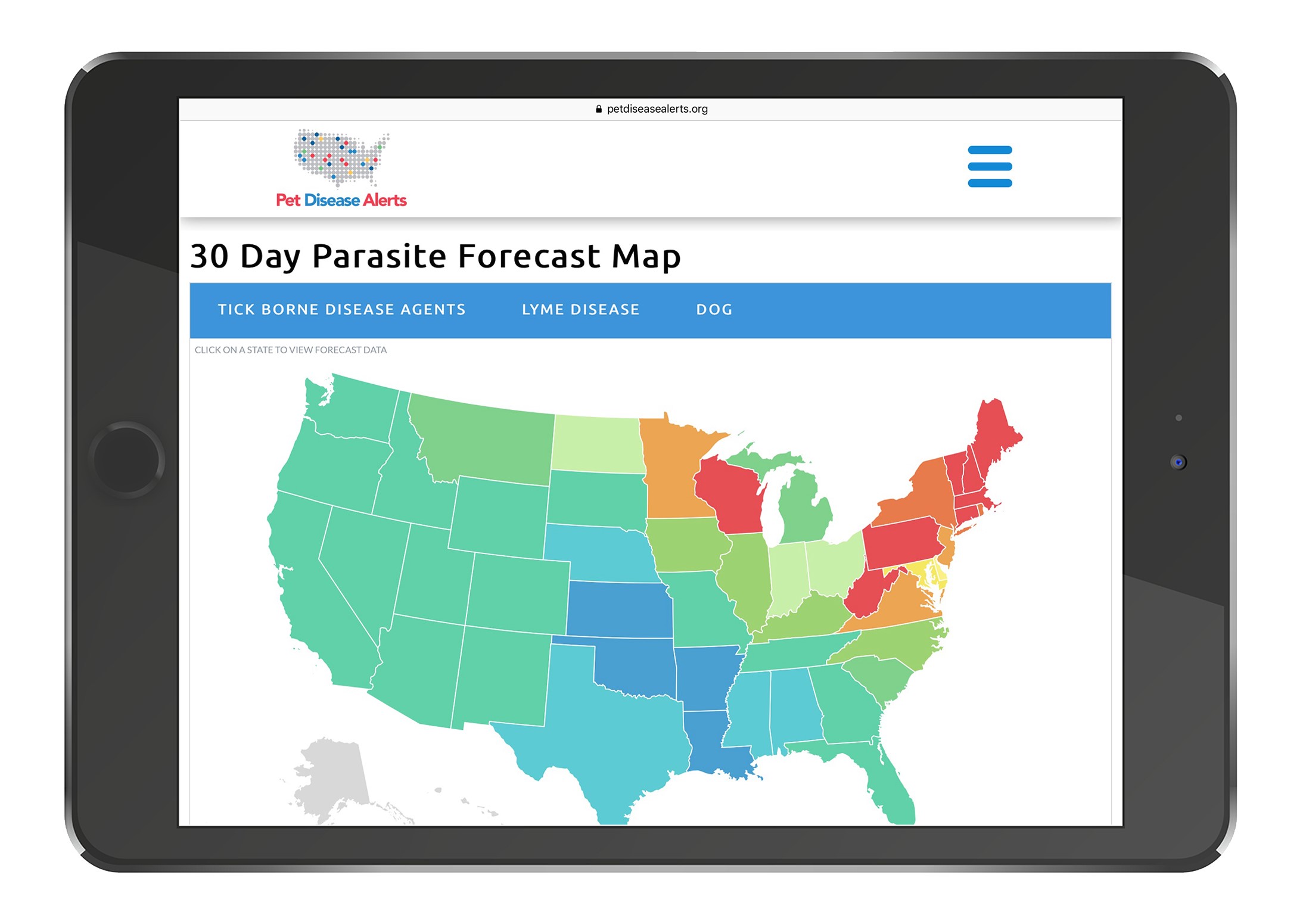 The 30-Day Pet Parasite Forecast Maps, developed exclusively by CAPC, provide a local forecast for every county in the continental United States and are updated on a monthly basis.