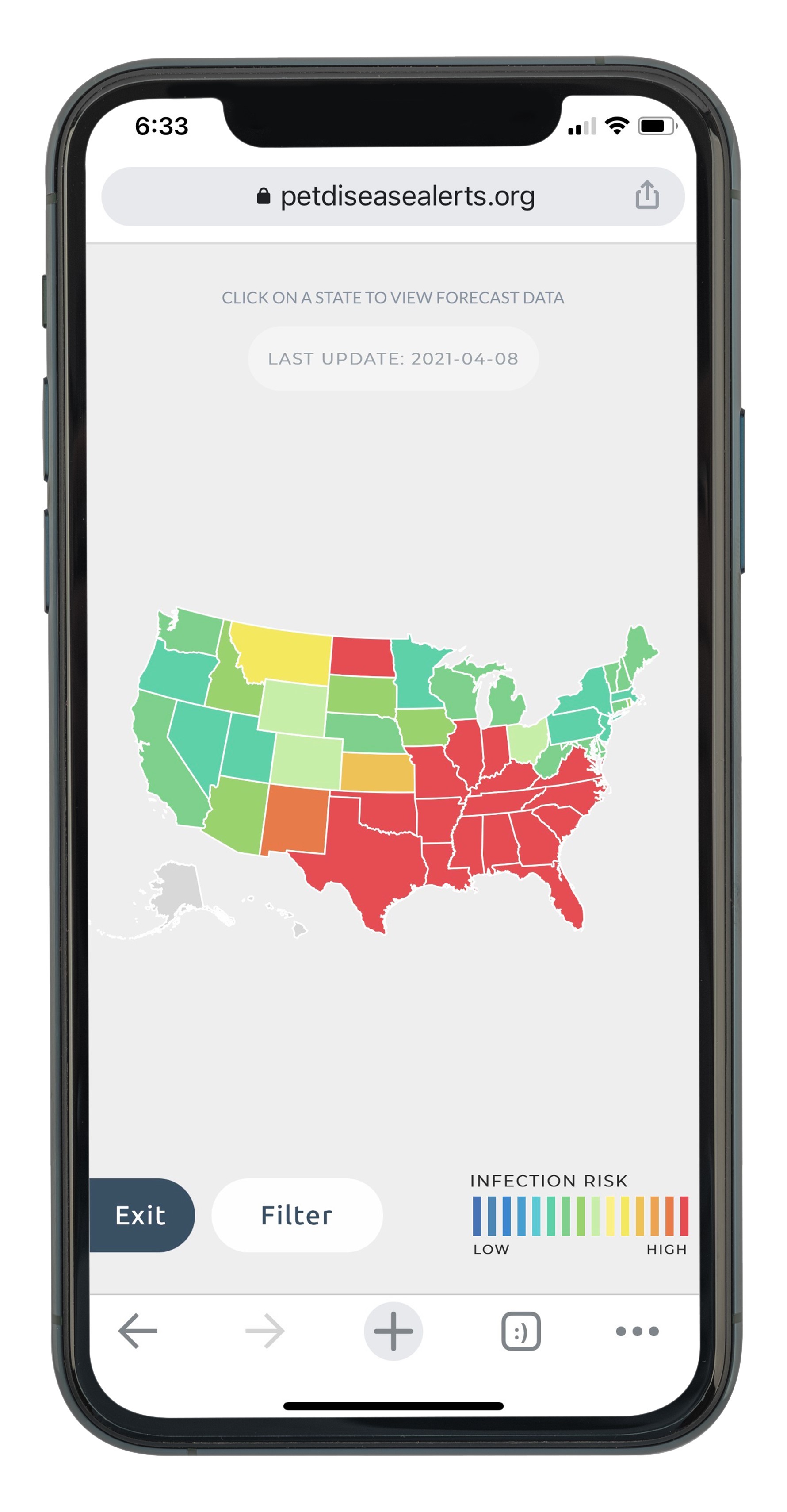 The 30-Day Pet Parasite Forecast Maps found at www.petdiseasealerts.org informs pet owners about the continuous risk in their local communities and of the importance of year-round protection.