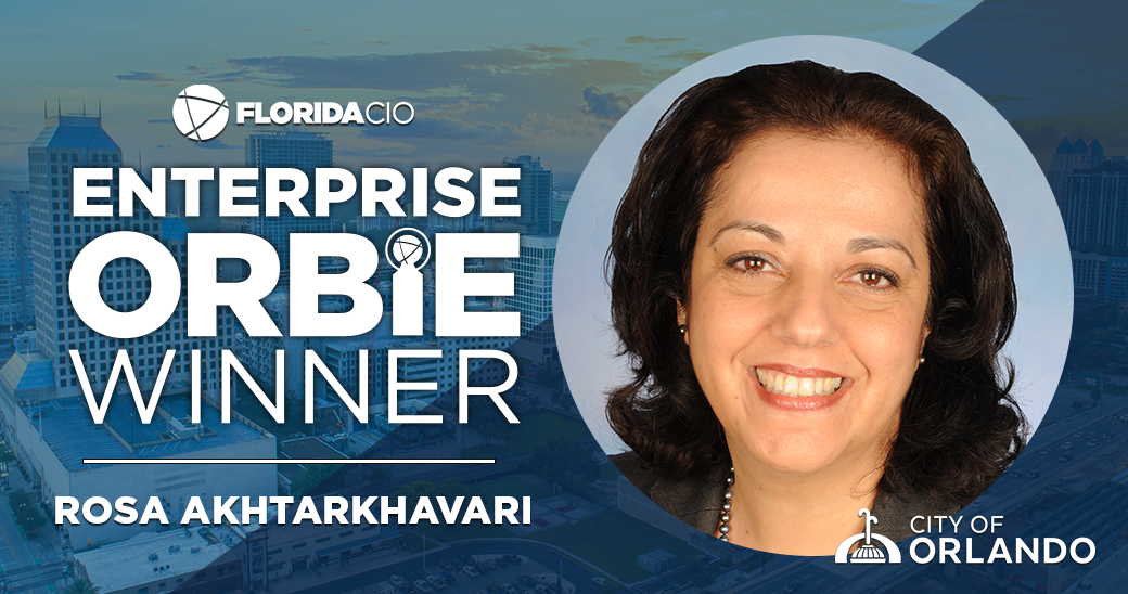 Enterprise ORBIE Winner, Rosa Akhtarkhavari of City of Orlando/Information Technology