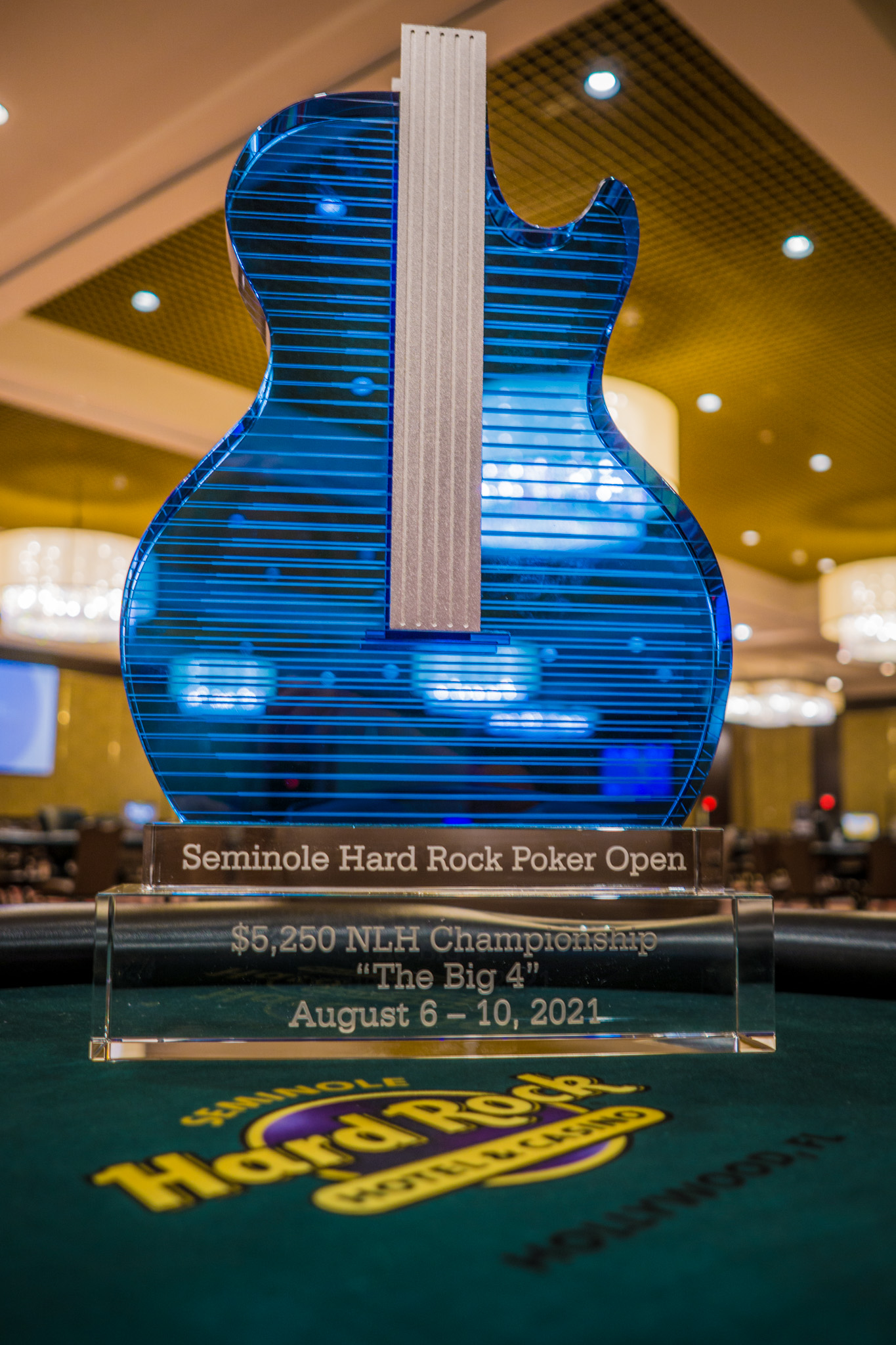 Blue Crystal Guitar Poker Trophy created by B-A Winner was a Global Poker Awards Top Four nominee