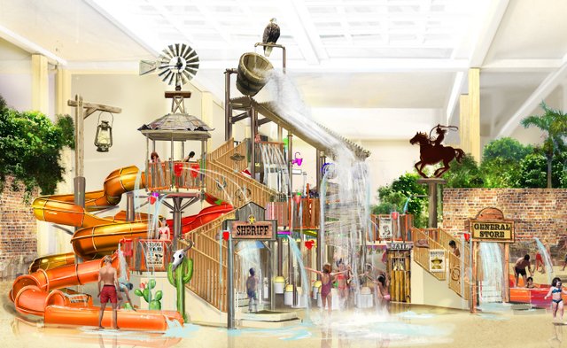 Wilderness Resort is opening a new multi-level play-and-spray feature.